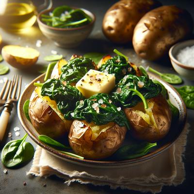 Image of Spinach Topped Baked Potatoes