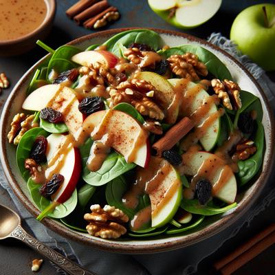 Image of Spinach Waldorf Salad with Cinnamon Apple Dressing