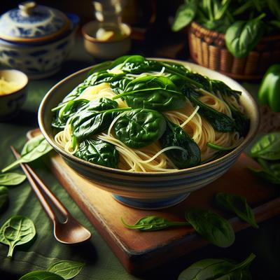 Image of Spinach with Angel Hair Pasta