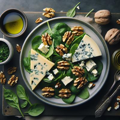 Image of Spinach with Blue Cheese and Walnuts