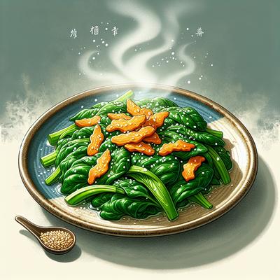 Image of Spinach with Fried Ginger