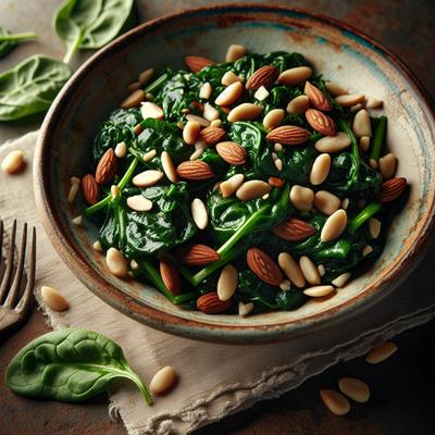 Image of Spinach with Pine Nuts and Almonds Espinacas Con Pinones Y Almo