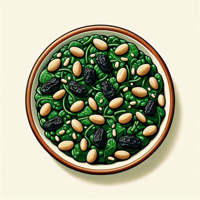 Image of Spinach with Raisins and Pine Nuts Espinacs a La Catalana