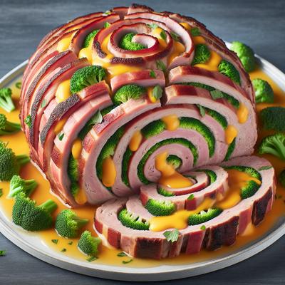Image of Spiral Meatloaf W Ham Broccoli and Cheddar