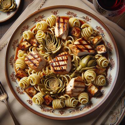 Image of Spirals with Chicken Artichoke Wine Sauce