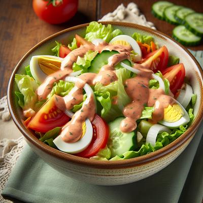 Image of Splendid Lettuce Salad with Thousand Island Dressing