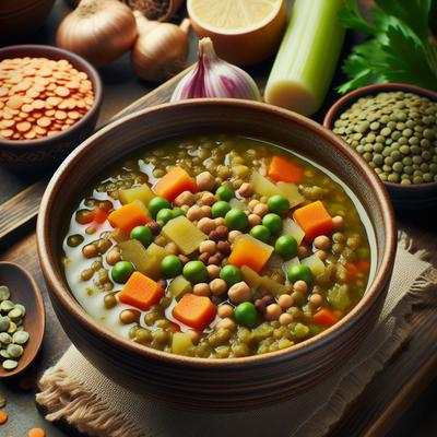 Image of Split Pea and Lentil Soup with Vegetables