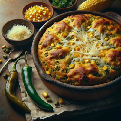 Image of Spoon Bread with Green Chiles Corn and Cheese