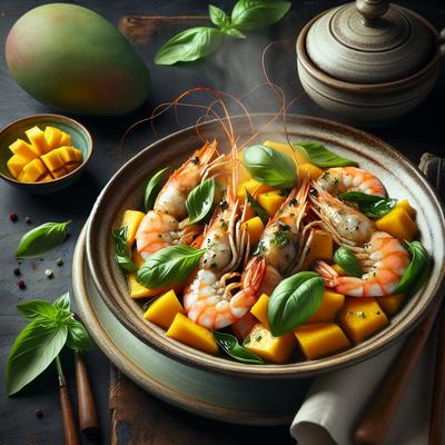 Image of Spot Prawn Mango and Basil Stir Fry