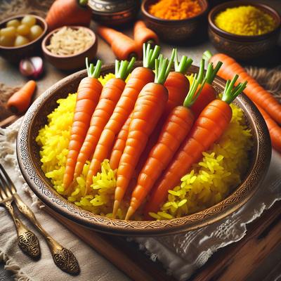 Image of Spring Carrots with Yellow Rice