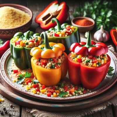 Image of Spring Couscous Stuffed Bell Peppers