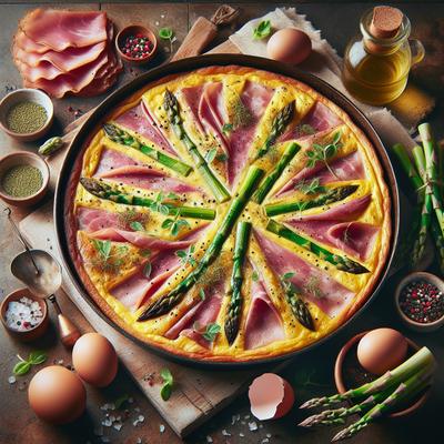 Image of Spring Frittata with Ham Asparagus and Herbs