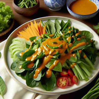 Image of Spring Greens with Orange Curry Dressing