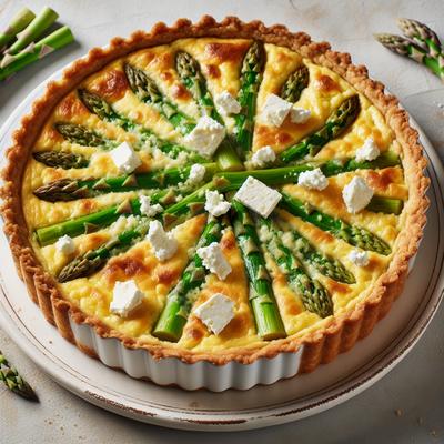 Image of Spring Hash Brown Quiche with Asparagus and Goat Cheese