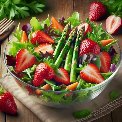 Image of Spring Mix Strawberry Asparagus Salad