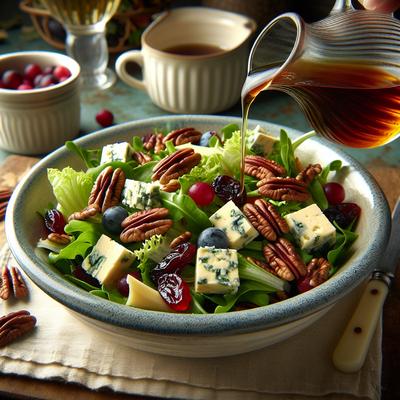 Image of Spring Mix Toasted Pecans Cranberries and Stilton with Sherry