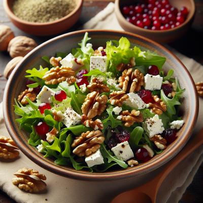Image of Spring Mix with Walnuts Cranberries and Goat Cheese