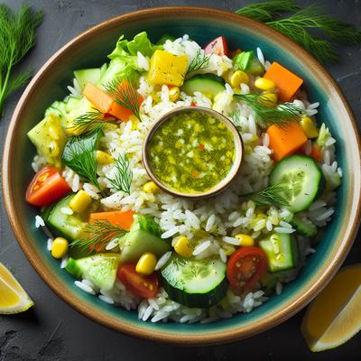 Image of Spring Rice Salad with Lemon Dill Dressing