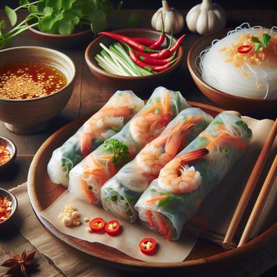Image of Spring Rolls with Nuoc Cham Dipping Sauce