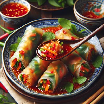 Image of Spring Rolls with Sweet Asian Chili Dipping Sauce