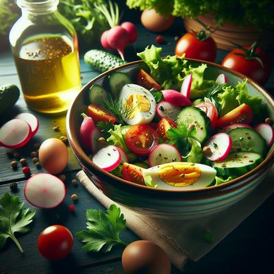 Image of Spring Salad with a Really Cool Dressing