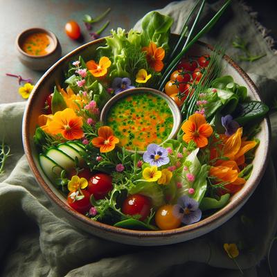 Image of Spring Salad with Orange Chive Vinaigrette