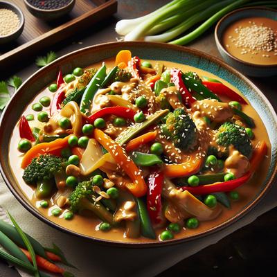 Image of Spring Stir Fry in Peanut Sauce