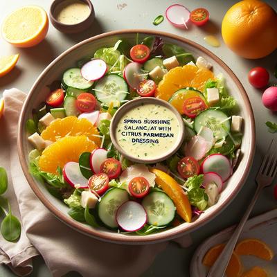 Image of Spring Sunshine Salad with Citrus Parmesan Dressing