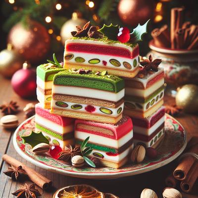 Image of Spumoni Slices Italian Christmas Cookies