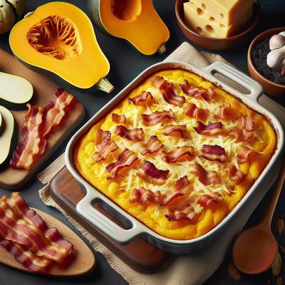 Image of Squash Casserole with Cheese and Bacon