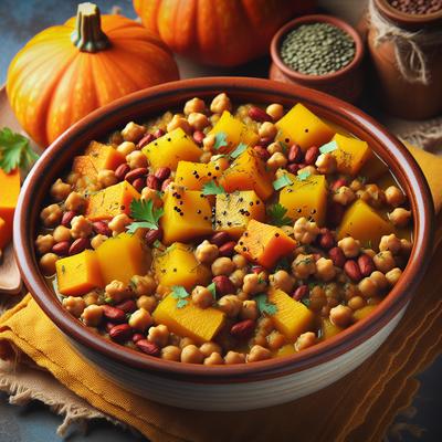Image of Squash Chickpea Red Lentil Stew Healthy Slow Cooker