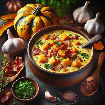 Image of Squash Chowder with Bacon and Garlic Oamc