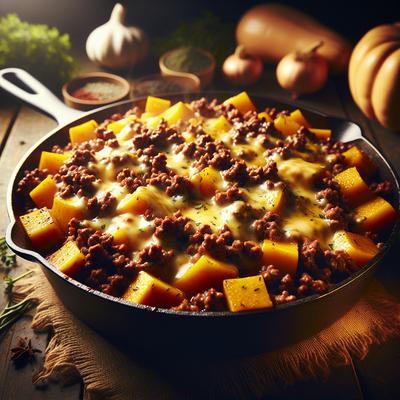 Image of Squash Ground Beef and Cheese Skillet