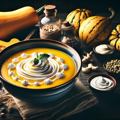 Image of Squash Soup with Horseradish Cream