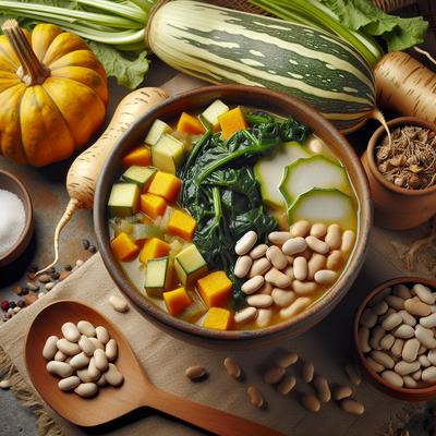 Image of Squash Turnip Green and White Bean Stew