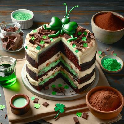 Image of St Patricks Day Grasshopper Fudge Cake