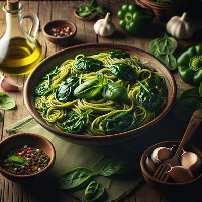 Image of St Patricks Noodles with Spinach