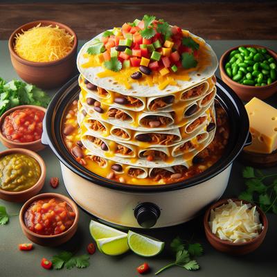 Image of Stacked Crock Pot Enchiladas