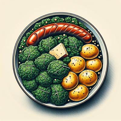 Image of Stampot Van Boerenkool Met Worst Kale with Potatoes and Sausage