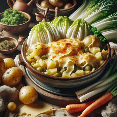 Image of Stamppot with Curly Endive Lettuce and Cheese