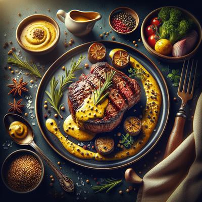 Image of Steak a La Moutarde Steak with Mustard Cream Sauce
