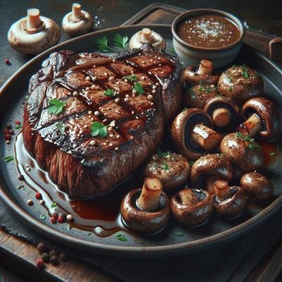 Image of Steak and Drunken Mushrooms