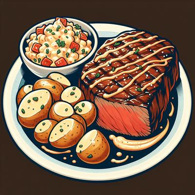 Image of Steak and Potato Salad with Horseradish Dressing