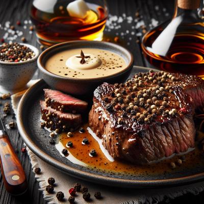 Image of Steak Au Poivre Peppered Steaks with Cognac Cream Sauce