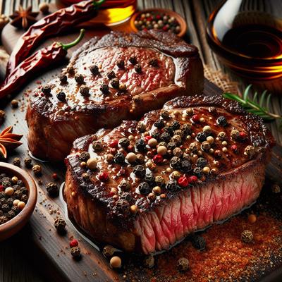 Image of Steak Au Poivre Steaks with Crushed Peppercorns