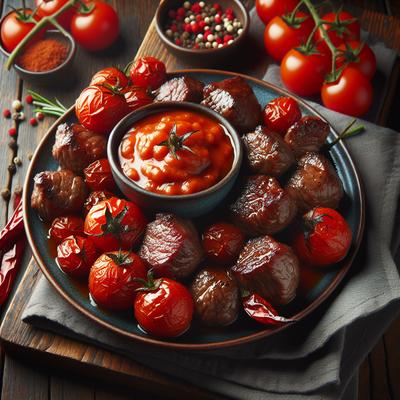 Image of Steak Bites with Bloody Mary Dipping Sauce