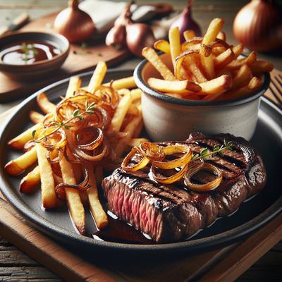 Image of Steak Frites with Shallot Pan Reduction