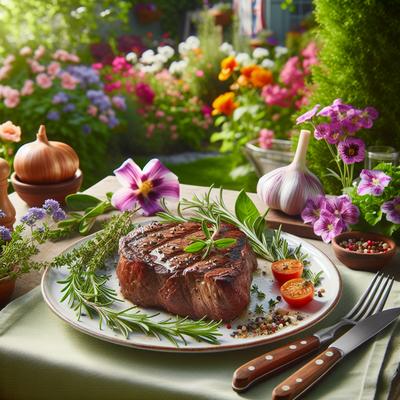 Image of Steak in a Garden