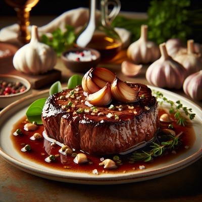 Image of Steak in Garlic Wine Sauce