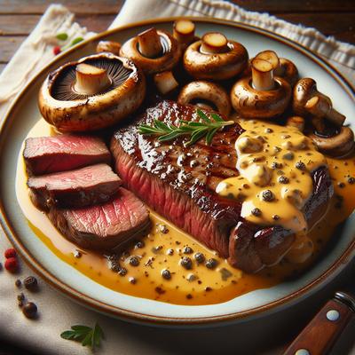 Image of Steak Mushrooms in Beef Dijon Sauce